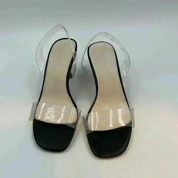 French Connection Women's High Heels - Size 6 - Vegan leather and clear … - Picture 2 of 8